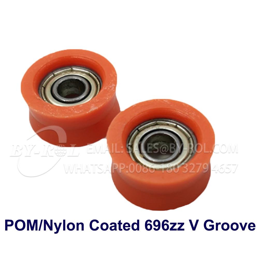 POM/NYLON Coated 696zz V Groove Plastic Bearing Roller 4