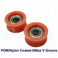 POM/NYLON Coated 696zz V Groove Plastic Bearing Roller 4