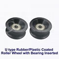 U Type Rubber/Plastic Coated Roller Wheel with Double Bearings Inserted