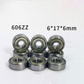 High Chrome/Carbon Steel Miniature Deep Groove Ball Bearing 606zz for Skating