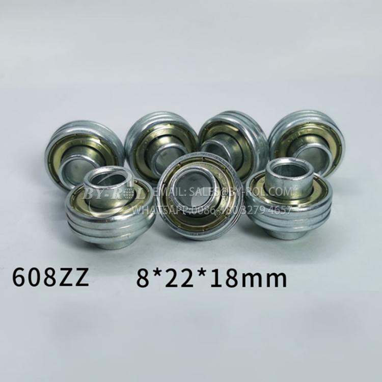 Customized Bearing 608zz with Grooves and Extended Inner Rings for Platic Wheel