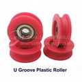 U type Groove Pulley Nylon Guide Pulley Rolling Bearing U Groove Roller Wheel 8x40x20mm