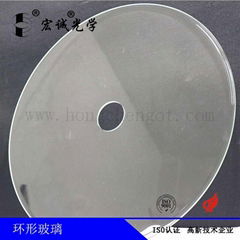 Transparent Clear Tempered Glass Annulaus Round Glass With Big Hole Factory