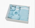 2020 4item blue newborn soft gift set cute dolphin doll and baby square gift box 2