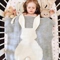 Carrying cute rabbit pattern blanket Warm blanket used in the living room  4