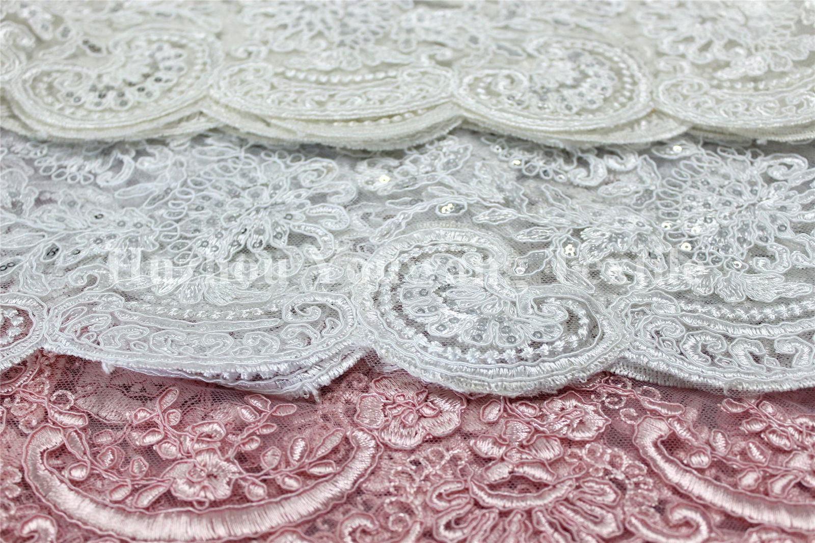 Embroidered Tull Mesh Fabric for Wedding 3