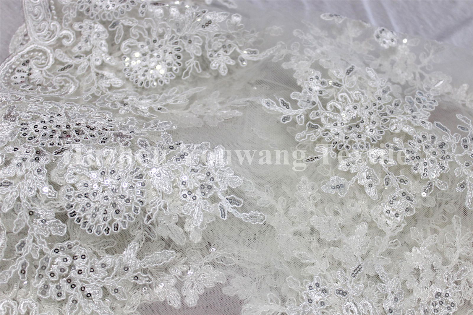 Embroidered Tull Mesh Fabric for Wedding 4