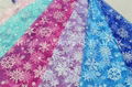 Snowflake Design Glitter Organza Fabric