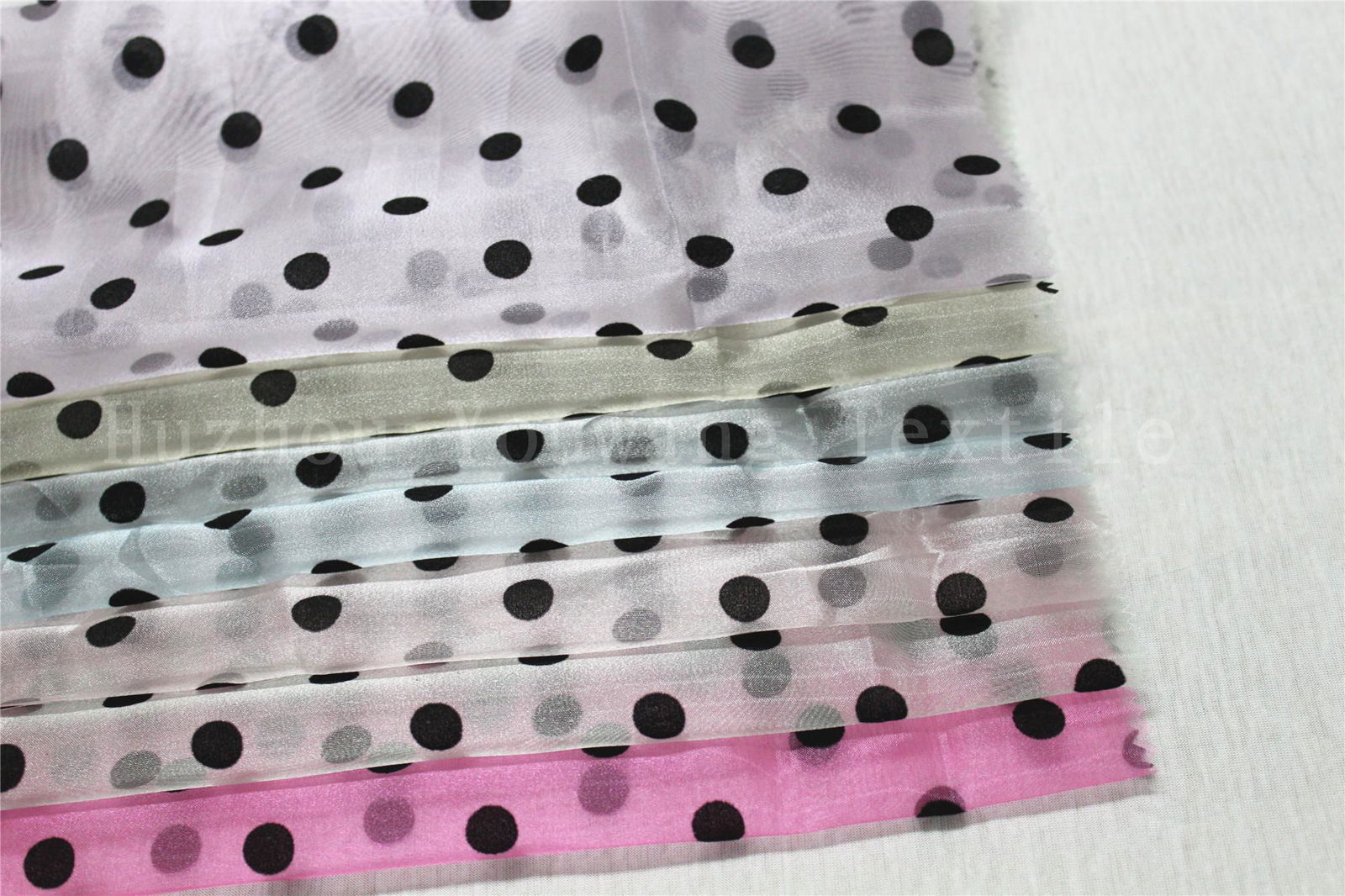 Flocking Dots Crystal Organza Fabric