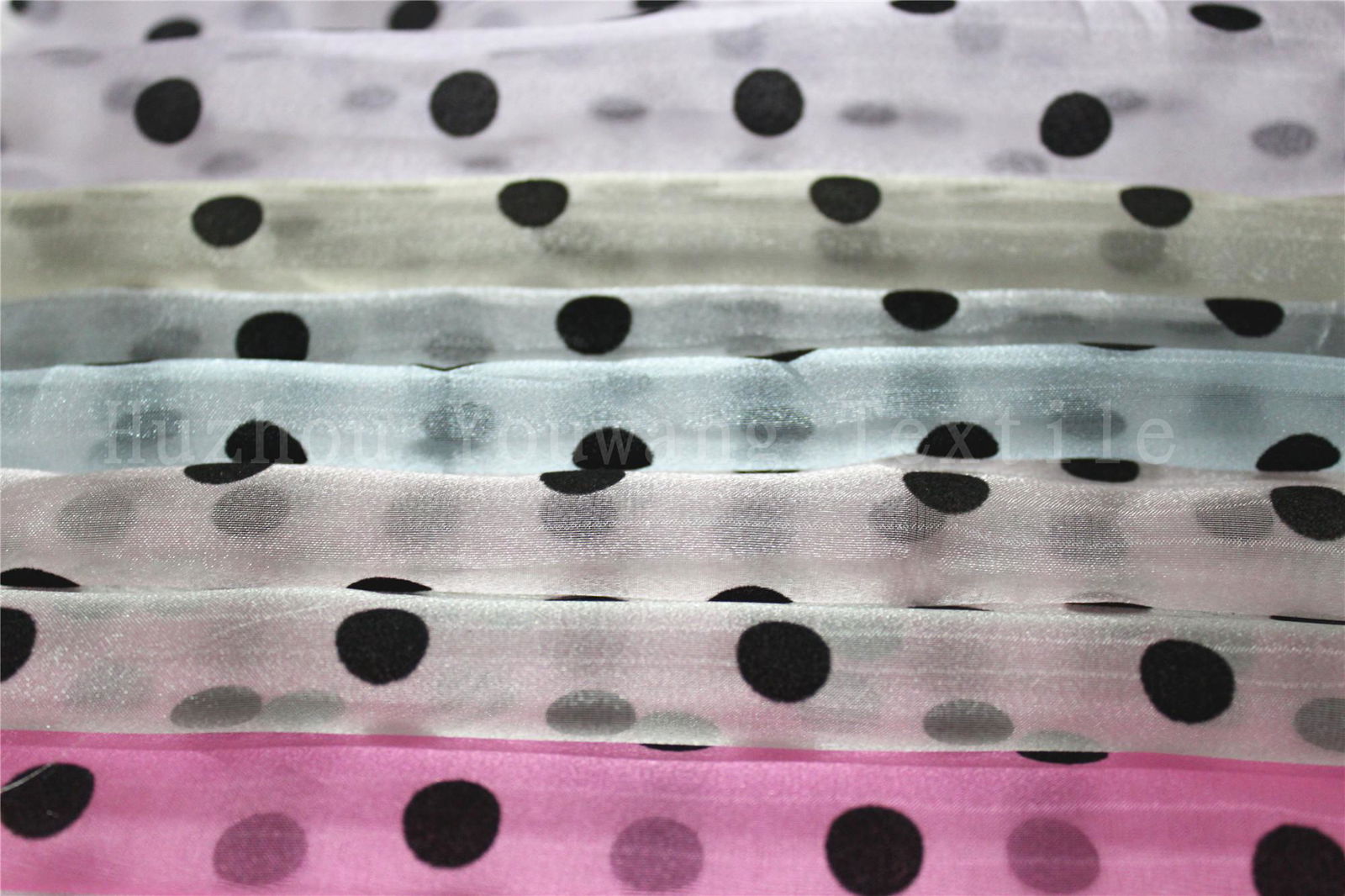 Flocking Dots Crystal Organza Fabric 2