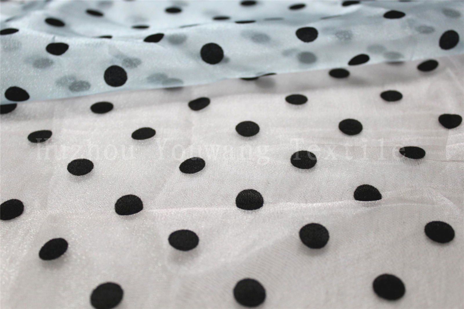 Flocking Dots Crystal Organza Fabric 4