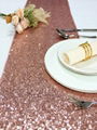 Sequin Table Runner Gold Color, 12 by 72 Inches Glitter Gold Decorative Fabric 