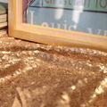 Sequin Table Runner Gold Color, 12 by 72 Inches Glitter Gold Decorative Fabric 