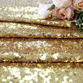 Sequin Table Runner Gold Color, 12 by 72 Inches Glitter Gold Decorative Fabric  9