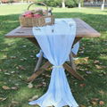 Chiffon Sheer Table Runner Baby Blue Color, 27 by 120 Inches Decorative Fabric f