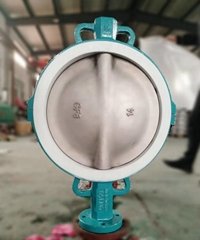 Butterfly valve with PTFE liner