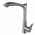 High Quality Brushed Bathroom Deck Mounted Basin Faucet Taps 1