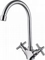 High Quality Brushed Bathroom Deck Mounted Basin Faucet Taps 4