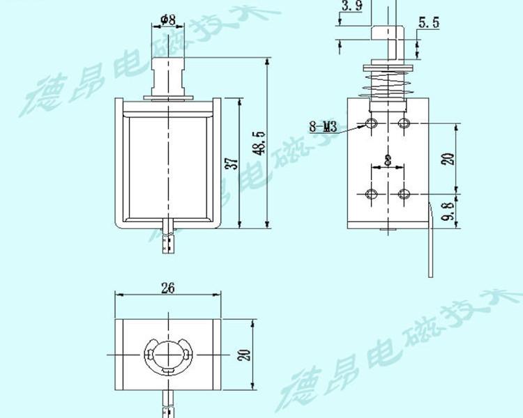 DC12V方框式電磁鐵DU0837款式 4