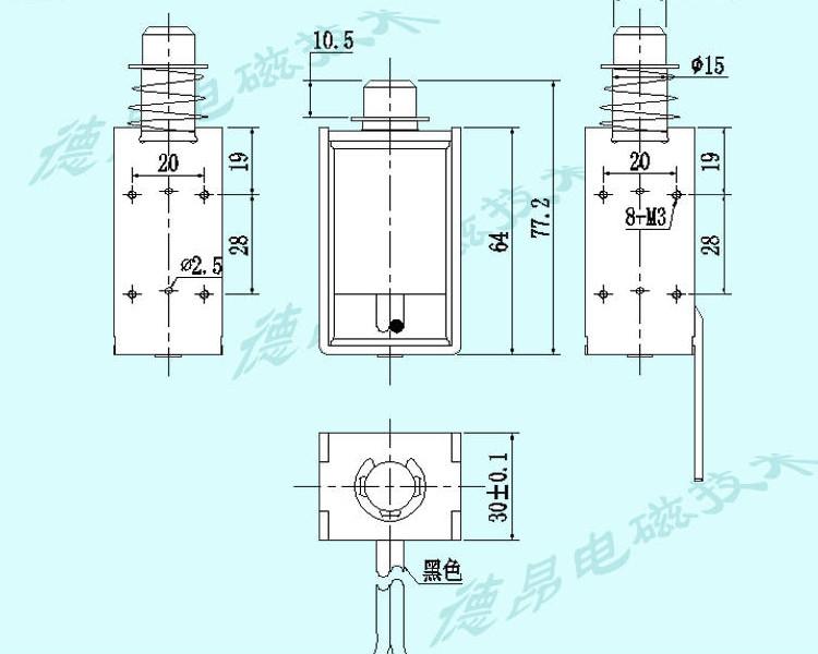 30mm长行程框架推拉式电磁铁 4