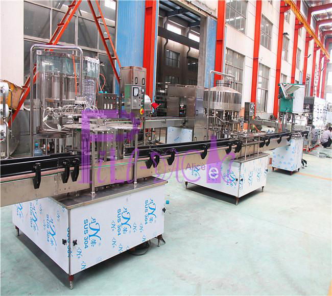 Linear water bottling equipment for 5L PET bottle with 45mm neck