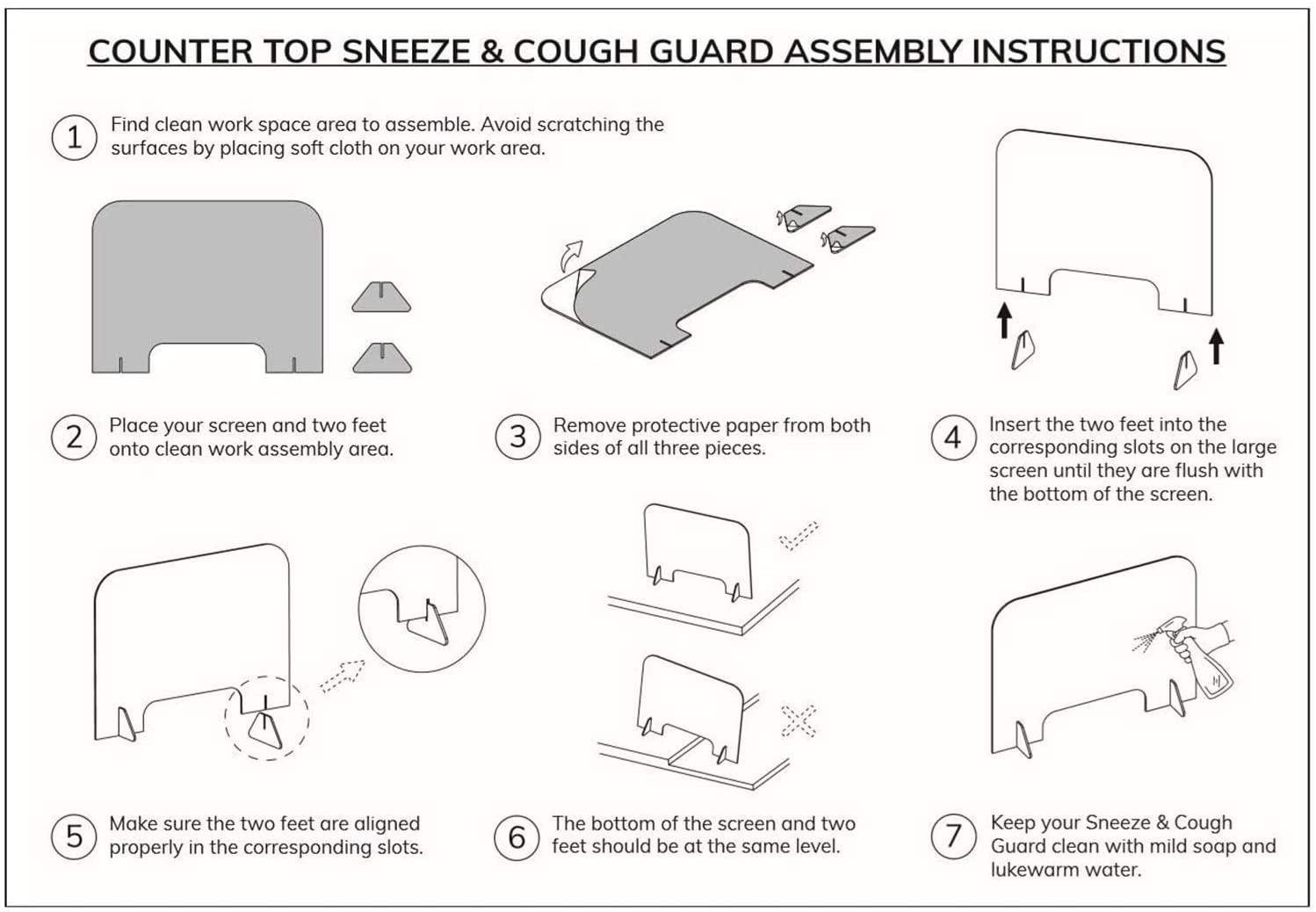 Plexiglass Sneeze Guard for Counter and Desk   5