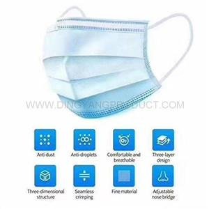 3ply Disposable Face Masks  Non-woven Dust Mask with Earloop for Personal Care 1
