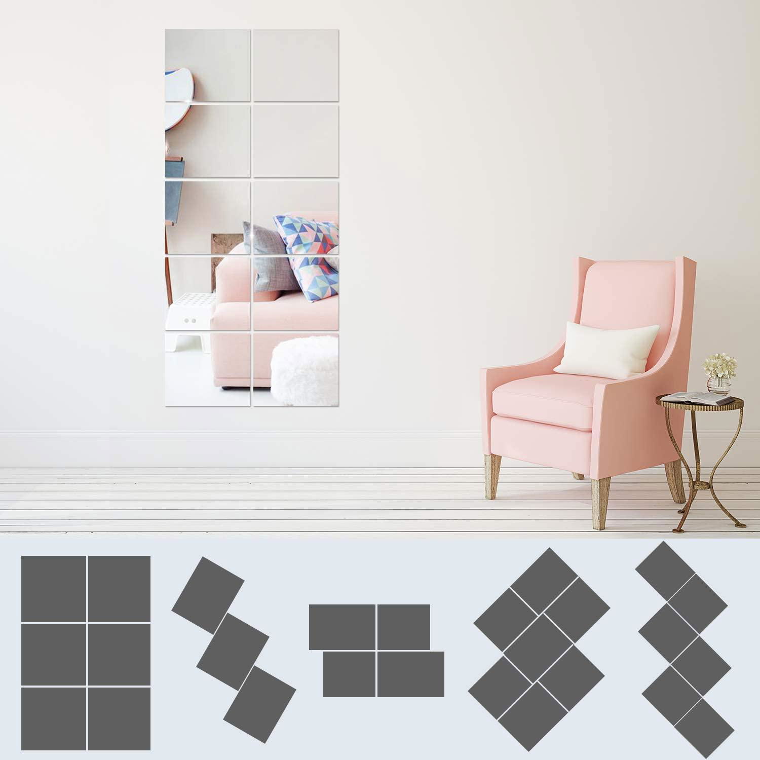 Mirror Sheets Self Adhesive Non Glass Mirror Tiles Wall Sticky Mirror   4