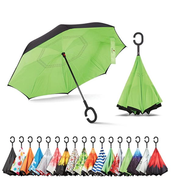 Double Layer Inverted Umbrella with C-Shaped Handle 2