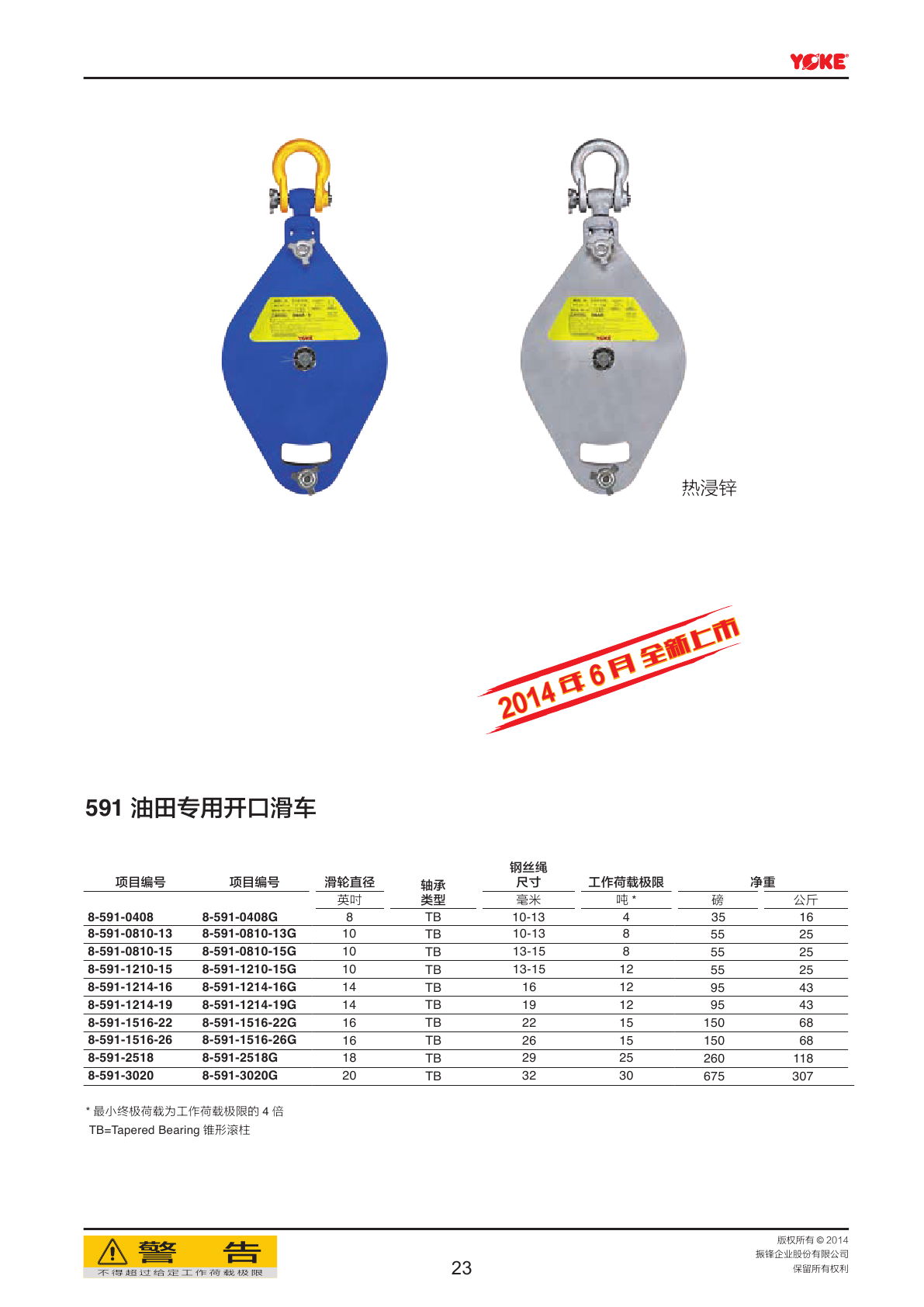 振锋YOKE 油田滑车 开口滑车 进口滑车 矿用起重开口滑车 4