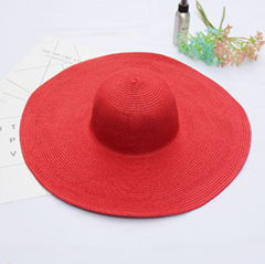 Wholesale Fashion Summer Beach Holiday Sunscreen Big Straw Hat Men Women