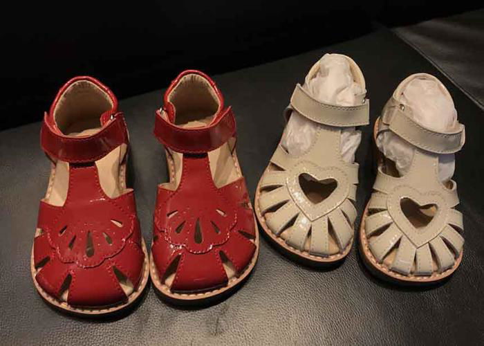 Leather 23-30 Girls Sandals Flat Little Girls Summer Dress Shoes
