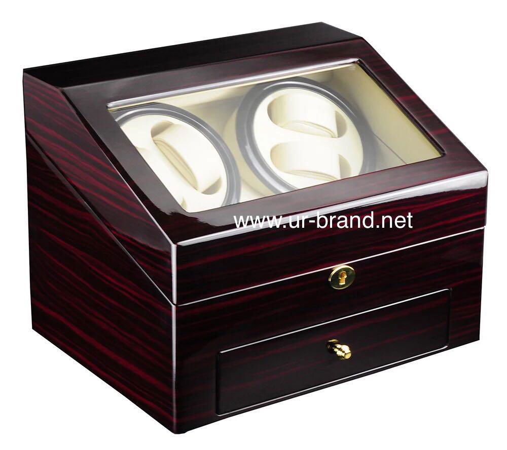Urbrand Luxury Glossy Wooden Rotation Watch Winder Box 2