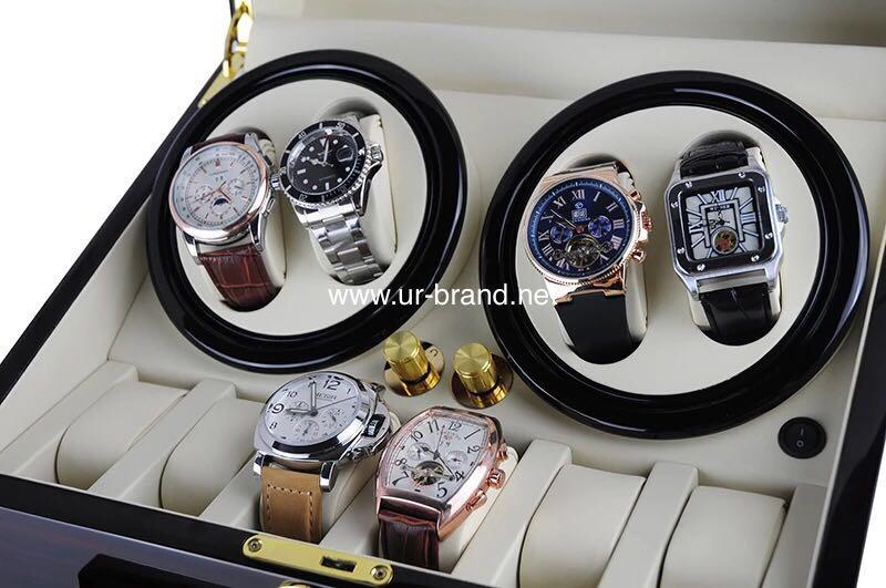 Urbrand Luxury Glossy Wooden Rotation Watch Winder Box 3