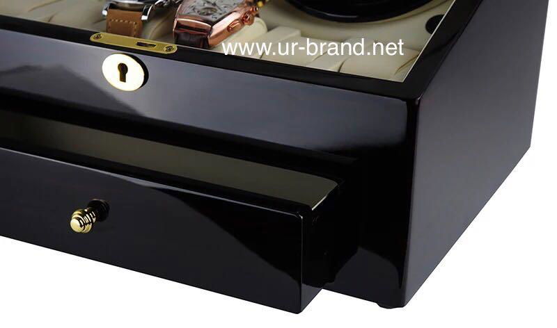 Urbrand Luxury Glossy Wooden Rotation Watch Winder Box 4
