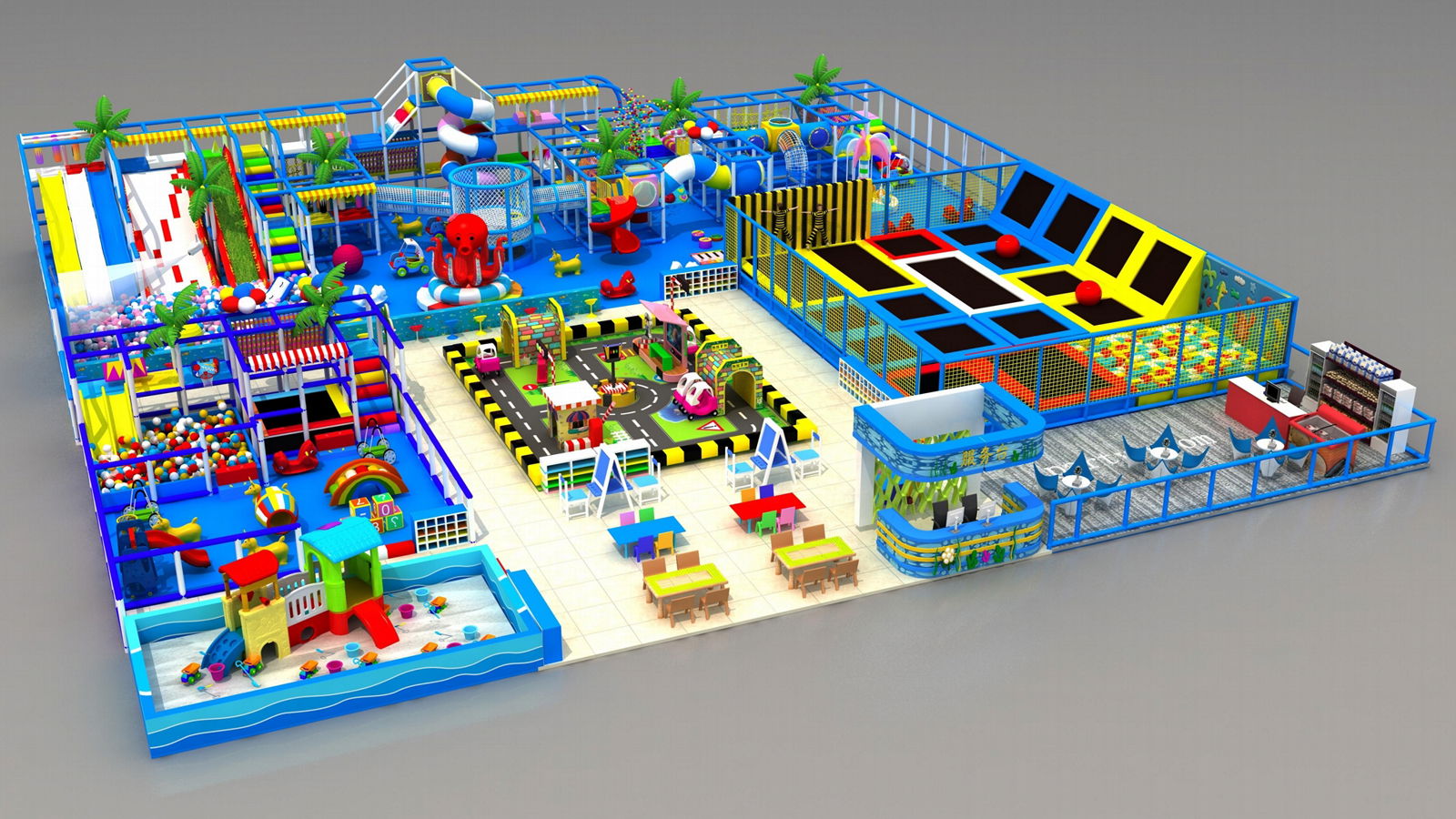 Popular Children Indoor playground  large commercial trampoline park 