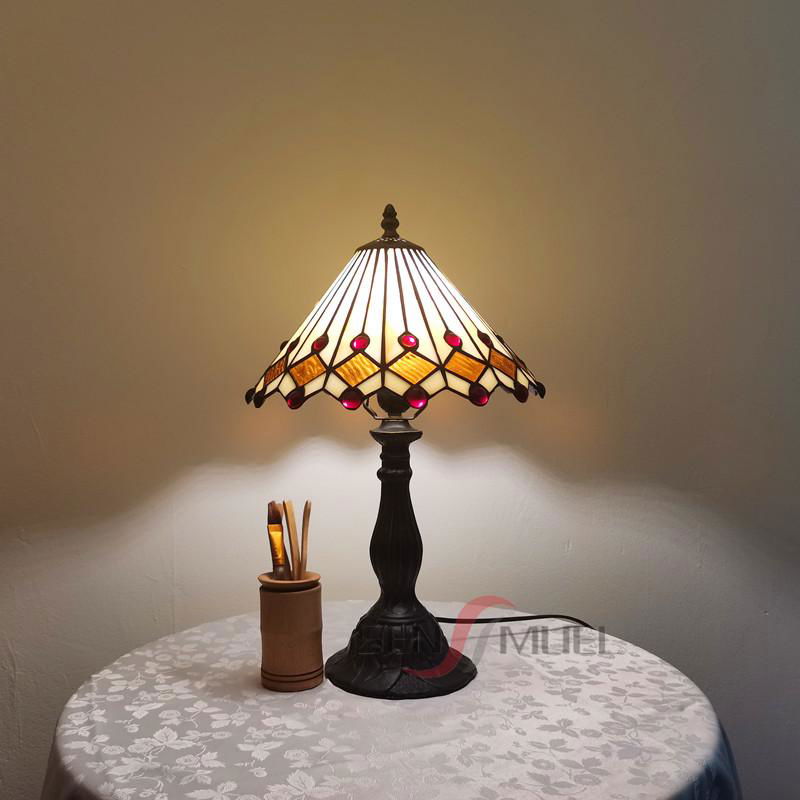 Chinese Factory E27 Living Room Table Lamp Vintage Glass Antique Bedroom Lamps 2