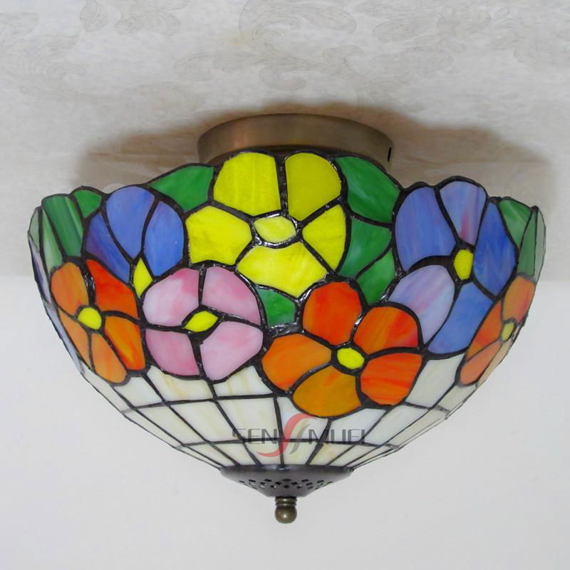 Stained glass aisle Tiffany night lamp ceiling lights 2