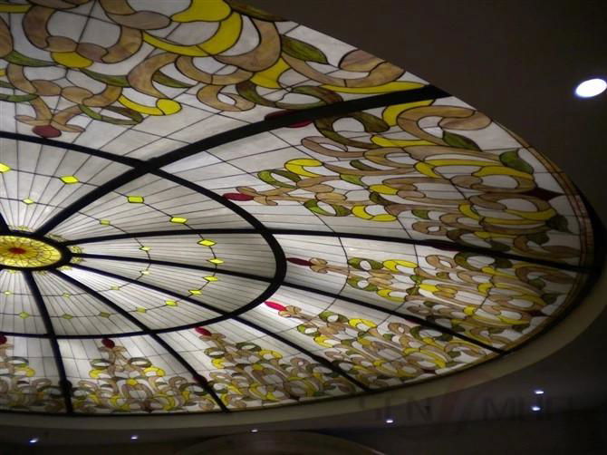 Large Customized Hotel Building Roof Stained Glass Dome 2