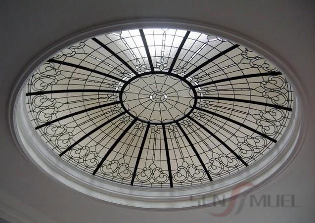 Large Customized Hotel Building Roof Stained Glass Dome 3