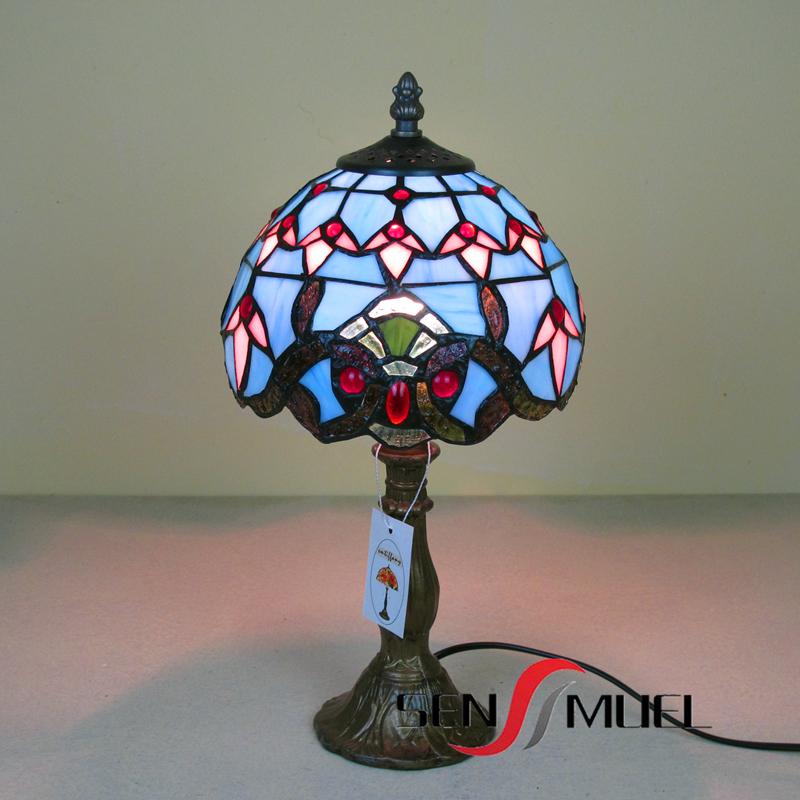 Custom Wholesale 8 Inch Handmade Antique Stained Glass Tiffany Table Lampe 3