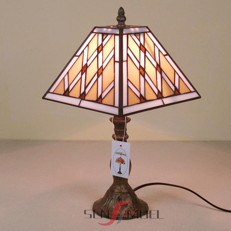 Custom Wholesale 8 Inch Handmade Antique Stained Glass Tiffany Table Lampe 4