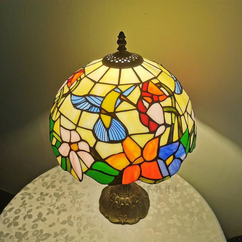Custom Wholesale Handmade Antique Stained Glass Tiffany Table Lamp for Hotel 4