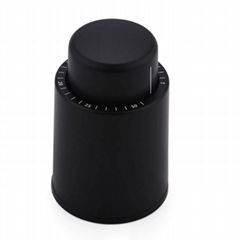 Wine Accessory Black Silicone Wine Stopper With Date Mark