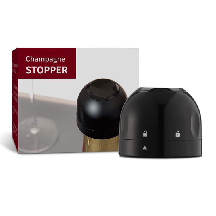 Wine Set Abs Silicone Black Champagne stopper 2