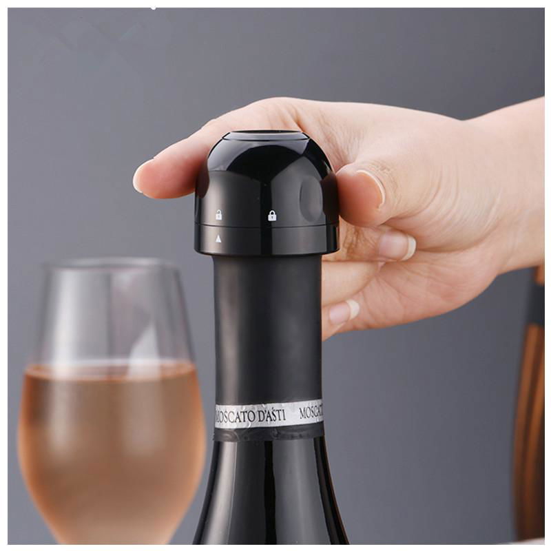 Wine Set Abs Silicone Black Champagne stopper 3