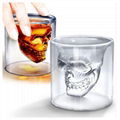 Double Wall Cool Crystal Skull Shot Glass Drink Wine Cup for A Whiskey Halloween