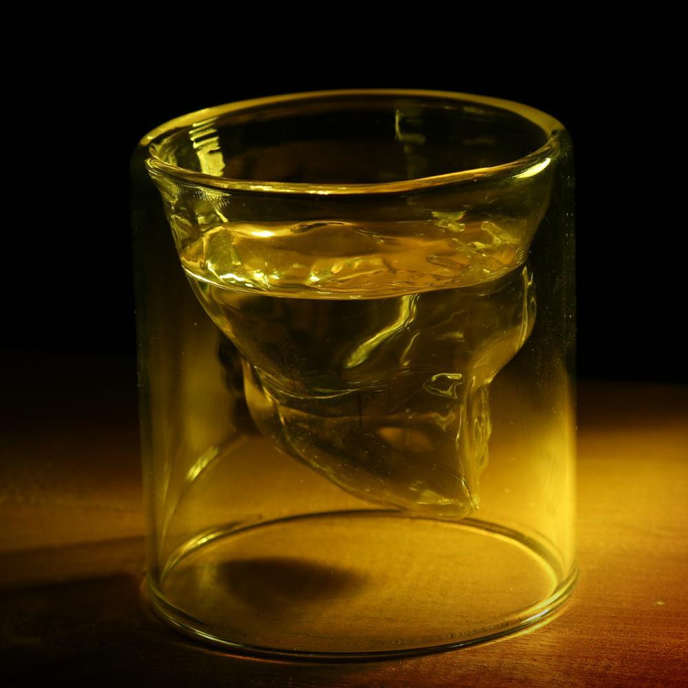 Double Wall Cool Crystal Skull Shot Glass Drink Wine Cup for A Whiskey Halloween 5