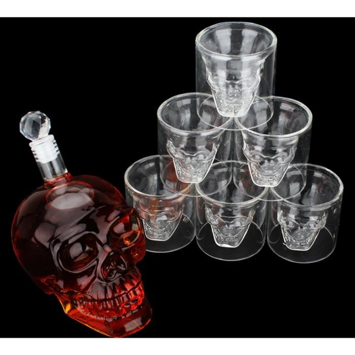 New Design 1000ml Skeleton Head Skull Glass Bottle For Wine 4