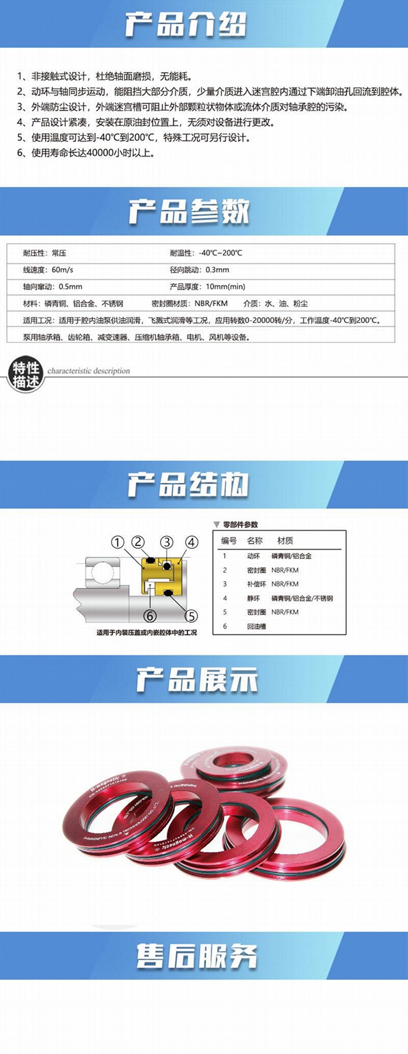 轴承保护器华力密封迷宫式油封XM31替代骨架油封 2